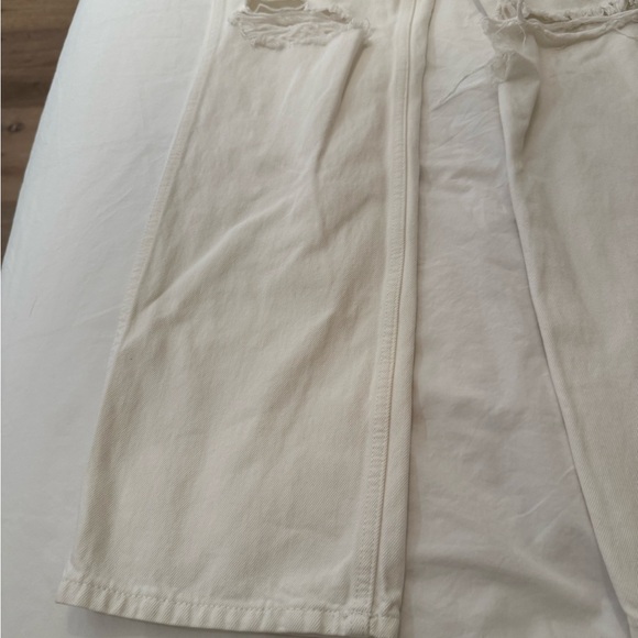 Re/Done High Rise Loose Ripped White Jeans - Picture 2 of 11